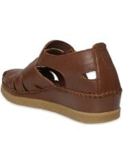 FORELLİ ALENA HAKİKİ DERİ KADIN SANDALET TABA - 39