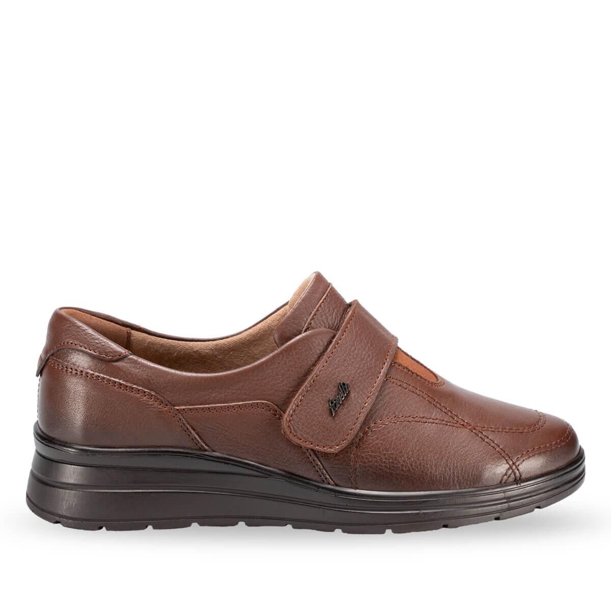 FORELLİ KADIN DERİ HALLUX AYAKKABI TABA - 40