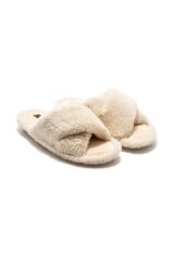 TWIGY TW ÇAPRAZ PELUŞ BEJ KADIN EV TERLİK 36/41