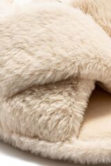 TWIGY TW ÇAPRAZ PELUŞ BEJ KADIN EV TERLİK 36/41