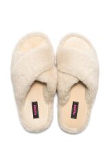 TWIGY TW ÇAPRAZ PELUŞ BEJ KADIN EV TERLİK 36/41