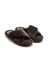 TWIGY TW ÇAPRAZ PELUŞ SİYAH KADIN EV TERLİK 36/41