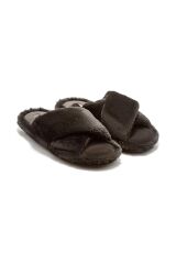 TWIGY TW ÇAPRAZ PELUŞ SİYAH KADIN EV TERLİK 36/41