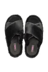 TWIGY TW ÇAPRAZ PELUŞ SİYAH KADIN EV TERLİK 36/41